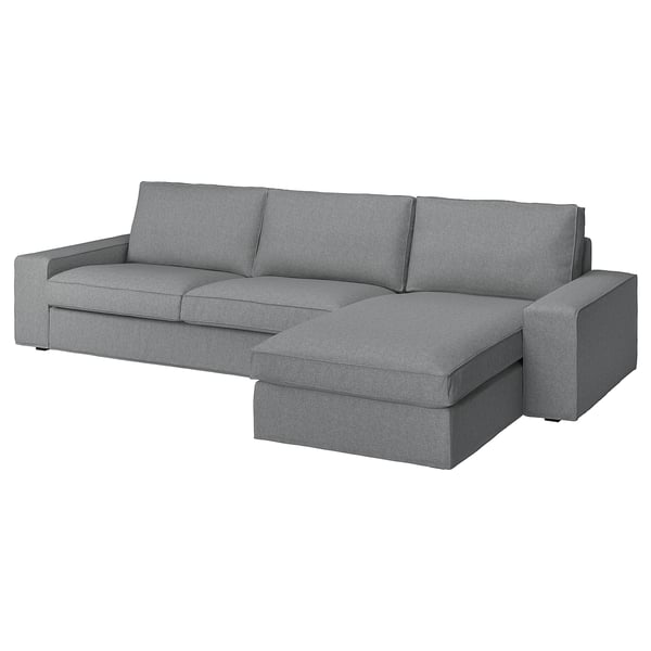 KIVIK 4-seat sofa with chaise longue, Tibbleby beige/grey, 318x83x163 cm