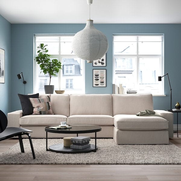 Ikea KIVIK - 4-seater sofa with chaise-longue, Tresund light beige