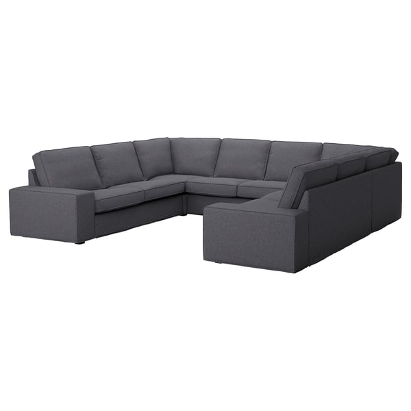 KIVIK u-shaped sofa, 6 seat, Gunnared medium grey, 328x83x257 cm