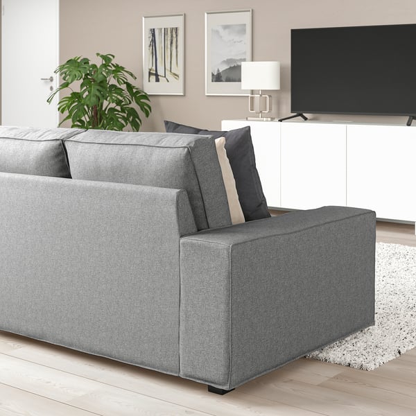 KIVIK u-shaped sofa, 6 seat, Tibbleby beige/grey, 328x83x257 cm