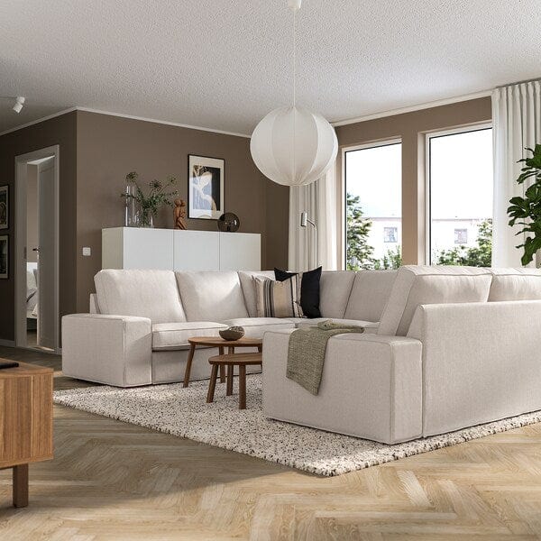 Ikea KIVIK - 6-seater U-shaped sofa, Tresund light beige ,