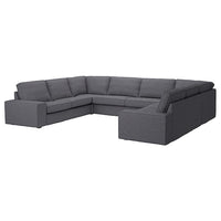 KIVIK u-shaped sofa, 7-seat, Gunnared medium grey, 368x83x257 cm