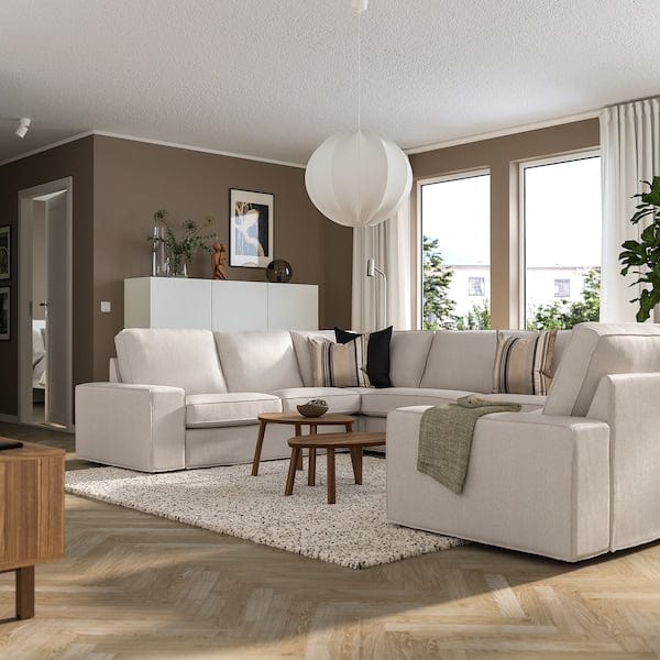 Ikea KIVIK - 7-seater U-shaped sofa, Tresund light beige