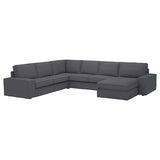 KIVIK corner sofa, 5-seat w chaise longue, Gunnared medium grey, 24x83x95 cm