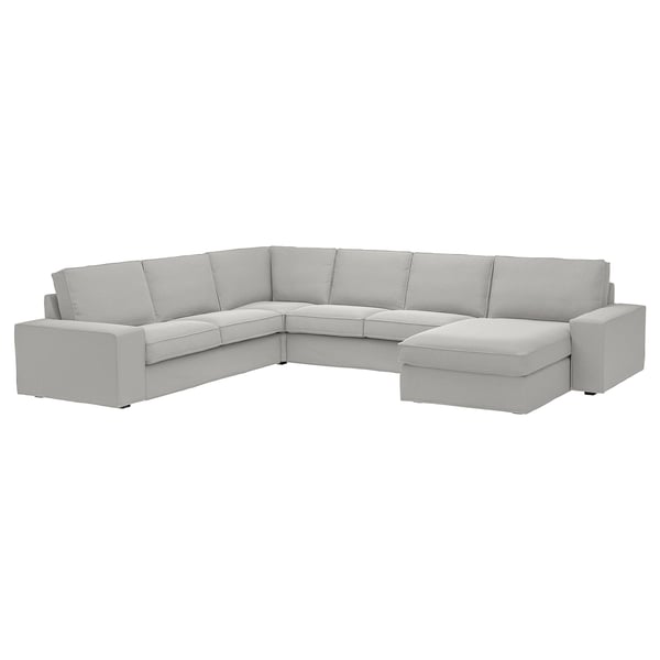 KIVIK corner sofa, 5-seat w chaise longue, Tallmyra white/black, 24x83x95 cm