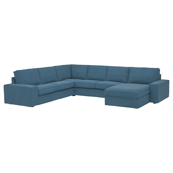 KIVIK corner sofa, 5-seat w chaise longue, Tallmyra blue, 24x83x95 cm