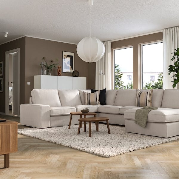 Ikea KIVIK - 5 seater corner sofa/chaise-longue, Tresund light beige ,
