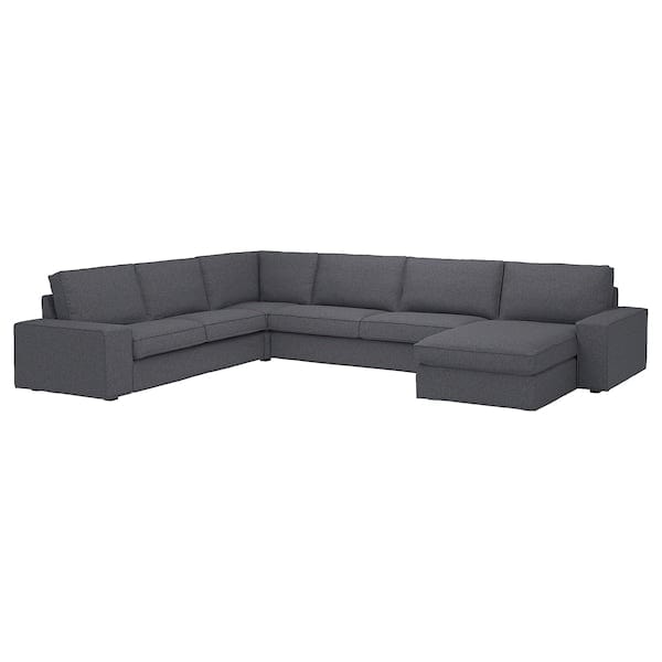 Ikea KIVIK - 6-seater angol sofa/chaise-longue, Gunnared smoky gray
