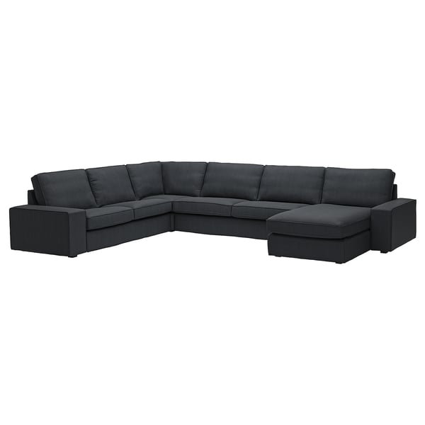 KIVIK corner sofa, 6-seat w chaise longue, Tresund anthracite, 24x83x163 cm