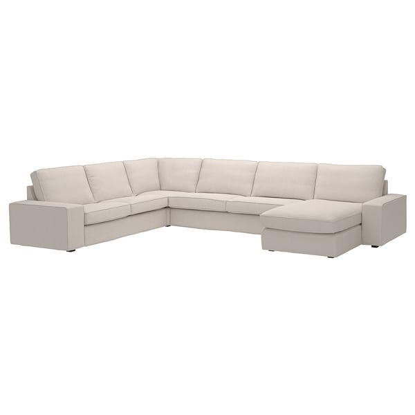 KIVIK corner sofa, 6-seat w chaise longue, Tresund light beige, 24x83x163 cm