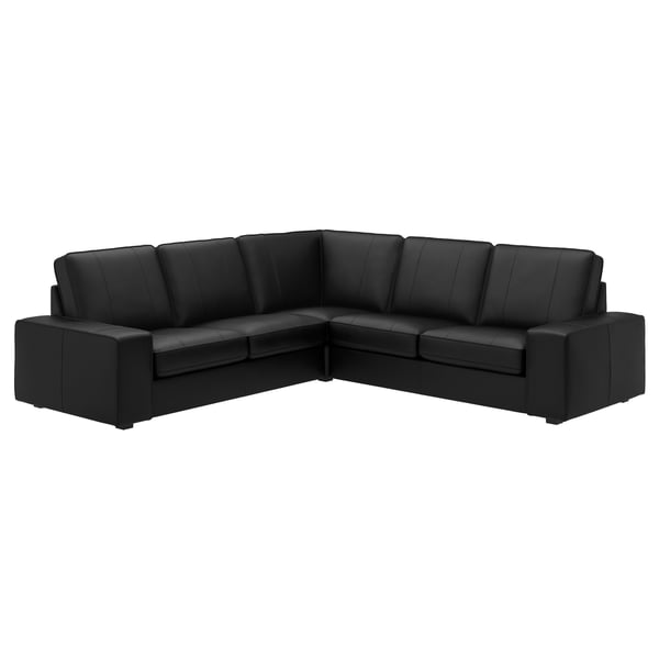 KIVIK corner sofa, 4-seat, Grann/Bomstad black, 257x83x95 cm