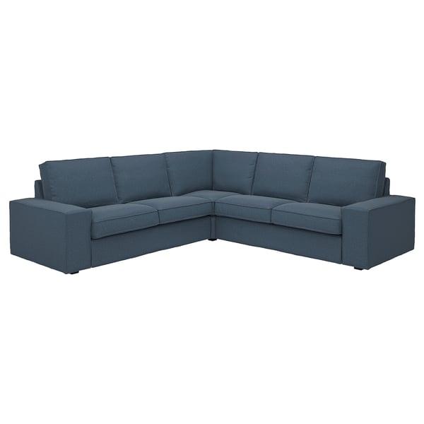 KIVIK corner sofa, 4-seat, Gunnared blue, 257x83x95 cm