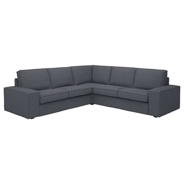 KIVIK corner sofa, 4-seat, Gunnared medium grey, 257x83x95 cm