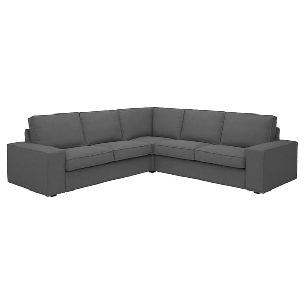 KIVIK corner sofa, 4-seat, Tallmyra medium grey, 257x83x95 cm