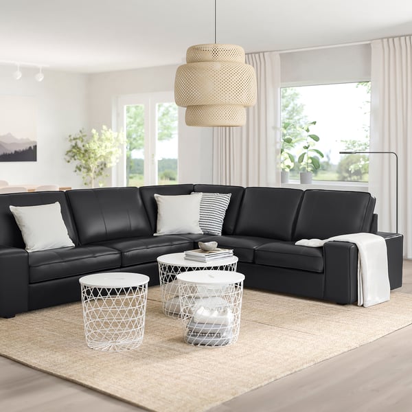 KIVIK corner sofa, 5-seat, Grann/Bomstad black, 24x83x95 cm