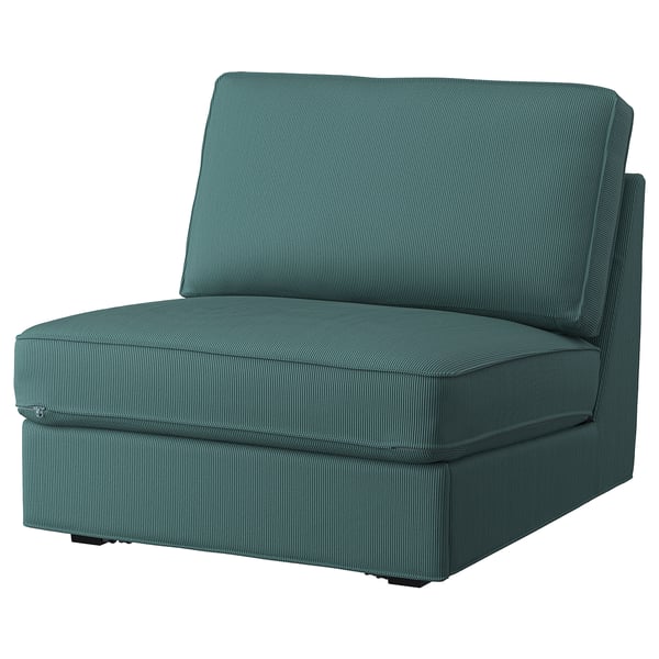KIVIK 1-seat sofa-bed, Kelinge grey-turquoise, 197x90 cm