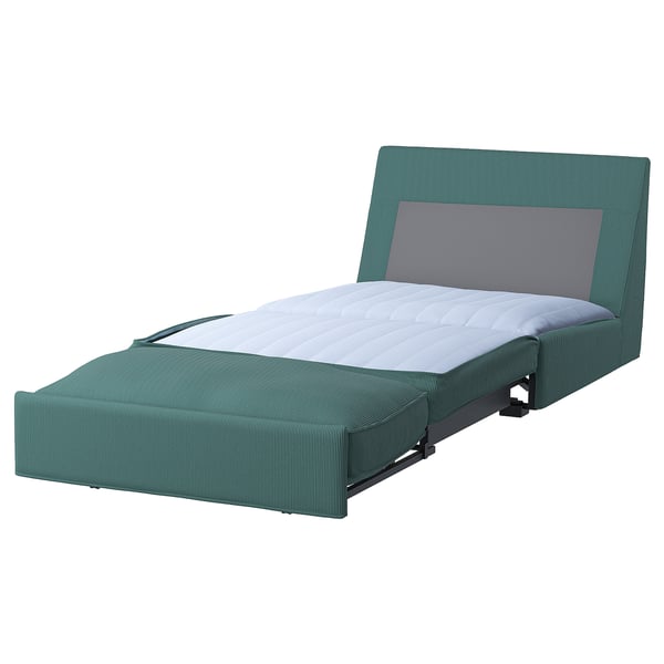 KIVIK 1-seat sofa-bed, Kelinge grey-turquoise, 197x90 cm