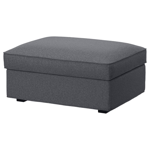 KIVIK footstool with storage, Gunnared medium grey, 90x43x70 cm