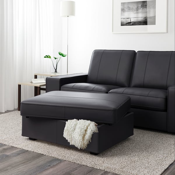 KIVIK footstool, Grann/Bomstad black, 90x43x70 cm