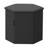 KJUGE pouffe with storage, Knisa dark grey, 38 cm