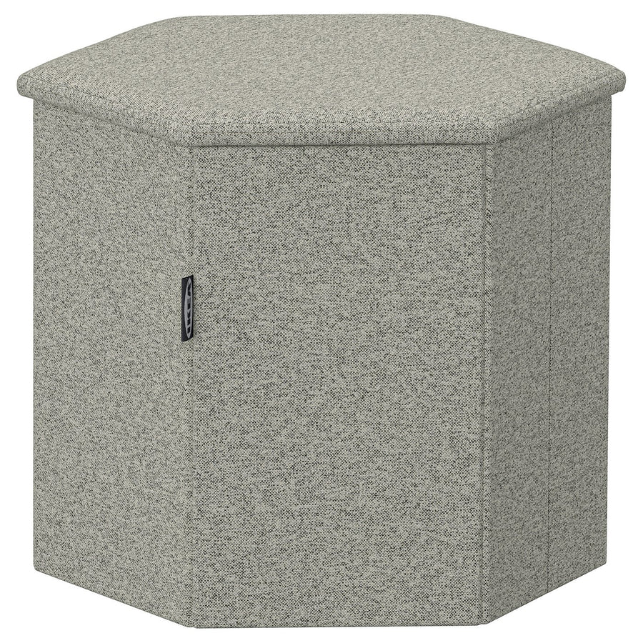 KJUGE pouffe with storage, Öreryd grey-beige, 38 cm