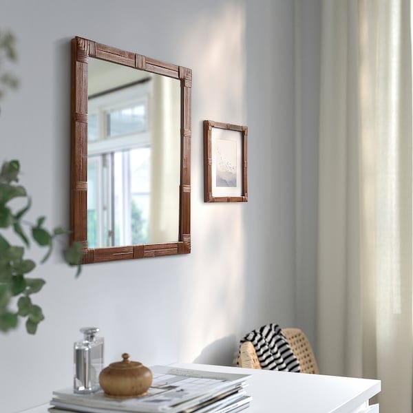 Ikea KLIBBAL - Mirror, brown, 47x62 cm