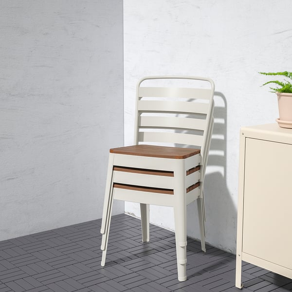 KLIMPFJÄLL / NORRMANSÖ table and 6 chairs, grigio-marrone/beige acacia, 240x95 cm
