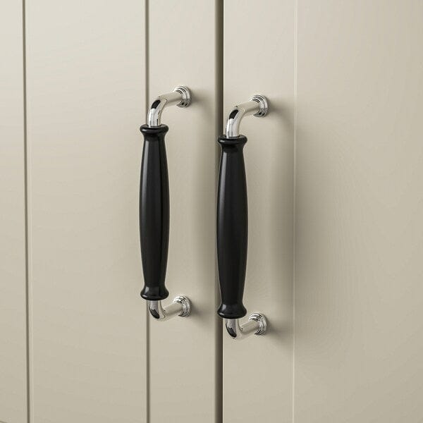 Ikea KLINGSTORP - Handle, black/chrome-plated, 141 mm