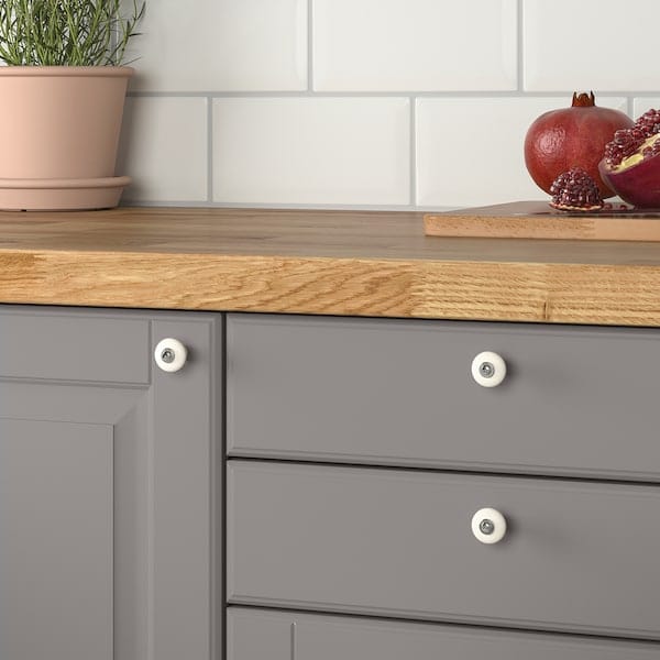 Ikea KLINGSTORP - Knob, off-white/chrome-plated, 23 mm