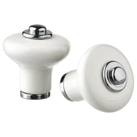 KLINGSTORP knob, off-white/chrome-plated, 23 mm, 2 pack