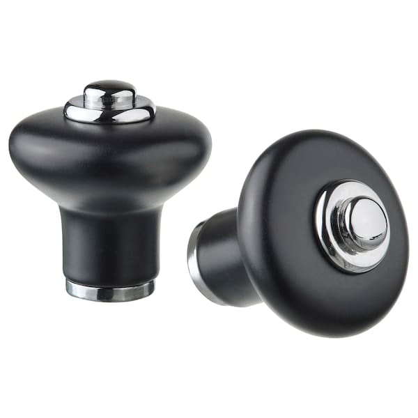 Ikea KLINGSTORP - Knob, black/chrome-plated, 23 mm