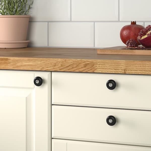 Ikea KLINGSTORP - Knob, black/chrome-plated, 30 mm