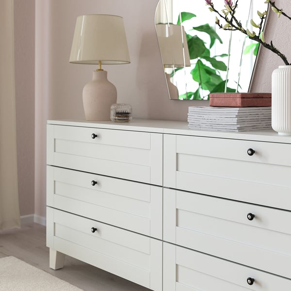 KLINGSTORP knob, black/chrome-plated, 5 mm, 2 pack