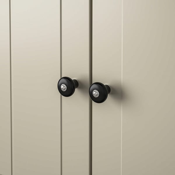 Ikea KLINGSTORP - Knob, black/chrome-plated, 30 mm