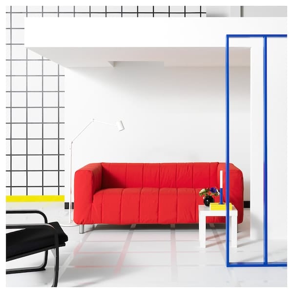 Ikea KLIPPAN - 2-seater sofa, Långban bright red