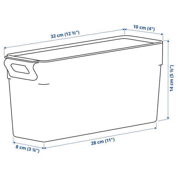 KLIPPKAKTUS - KLIPPKAKTUS Storage box for fridge, transparent, 32x10x14 cm