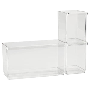 KLIPPKAKTUS storage box for fridge, set of 3, transparent
