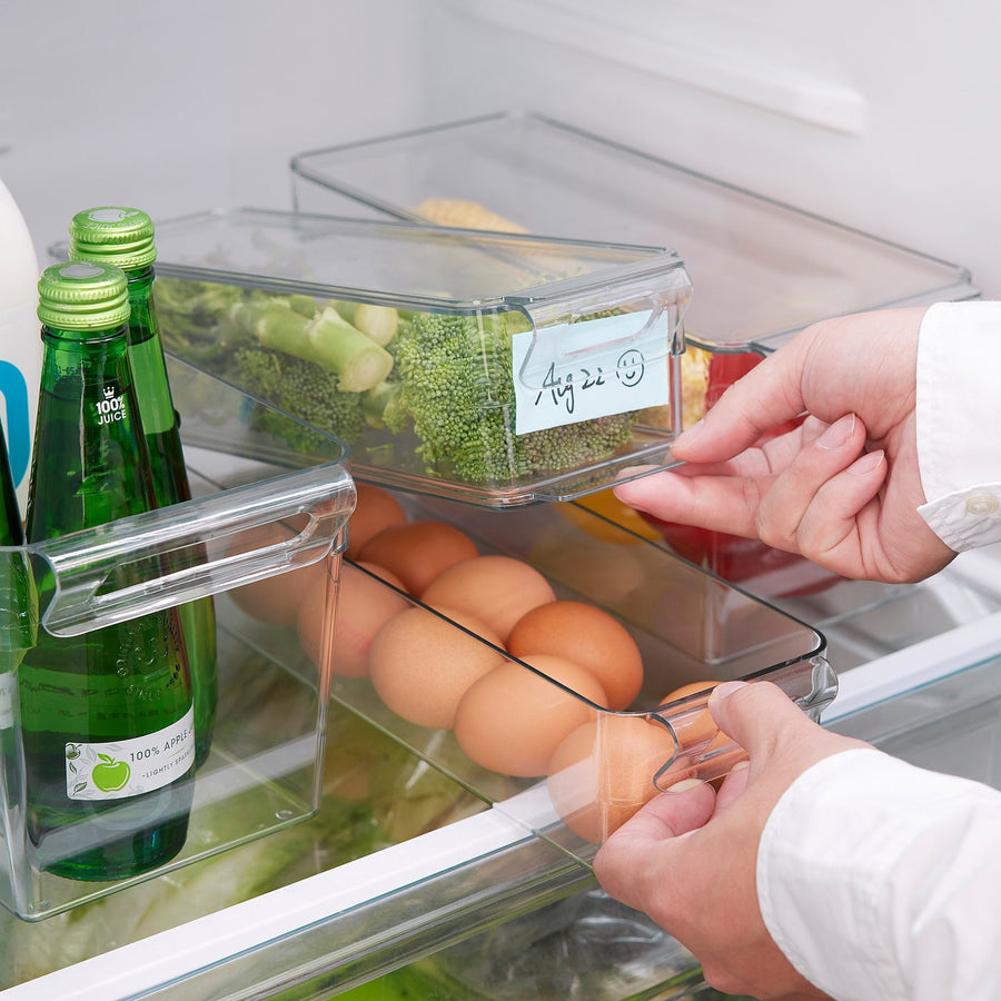 KLIPPKAKTUS storage box for fridge set of 6, transparent