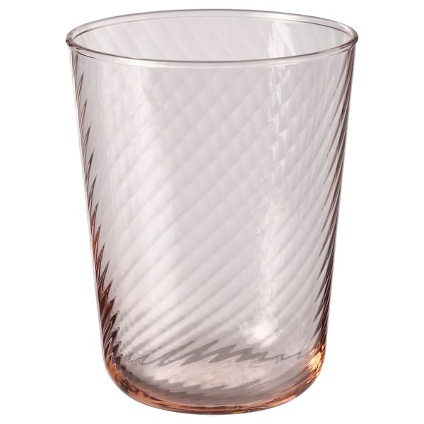 KLIPPLAX glass, striped pink, 25 cl