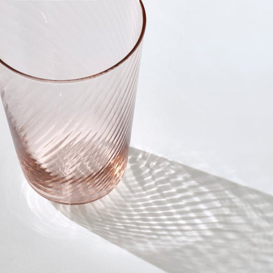 KLIPPLAX glass, striped pink, 40 cl