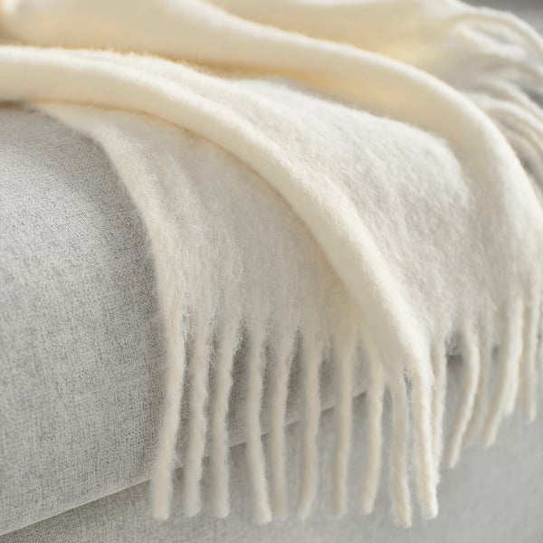 KLIPPOXEL throw, off-white, 130x170 cm