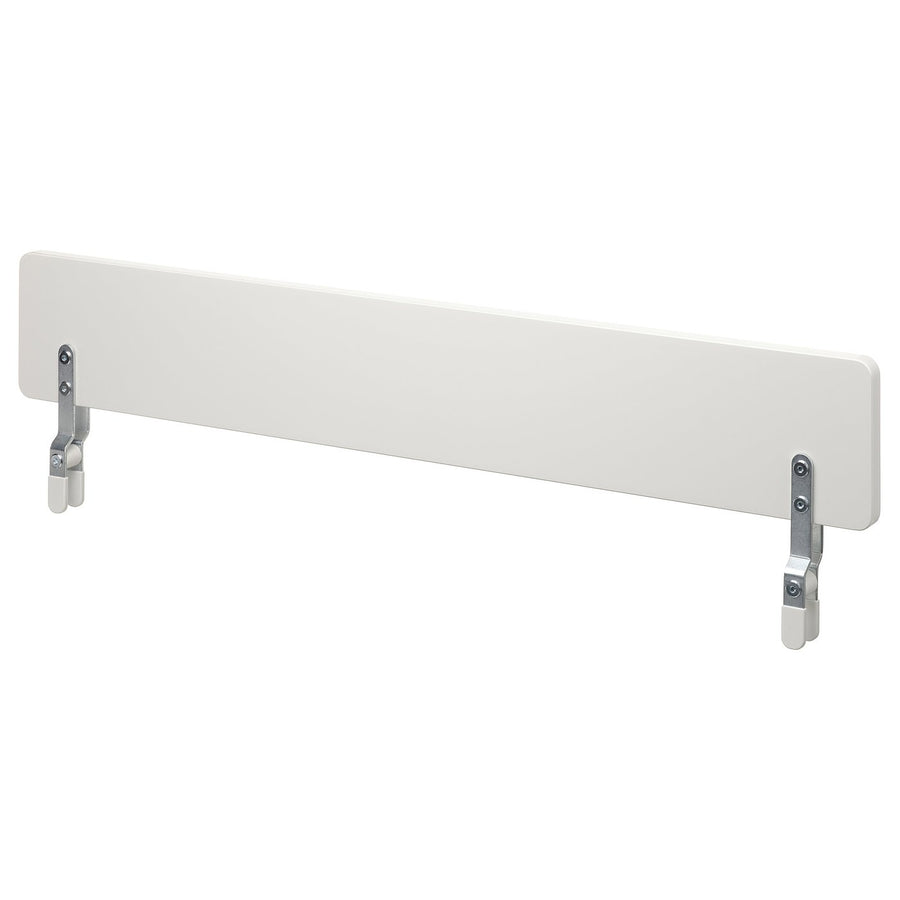 KLIPPUGGLA bed frame with storage, white/incl guard rail, 90x200 cm