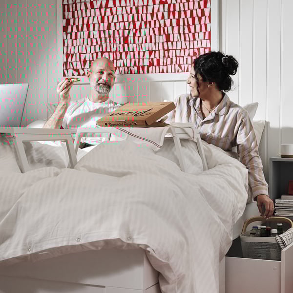 KLIPSK bed tray, white, 56x36 cm