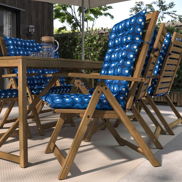 KLÖSAN chair cushion, outdoor, dark blue, 45x116 cm