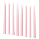KLOKHET unscented taper candle, light pink, 25 cm 6 hr, 8 pack