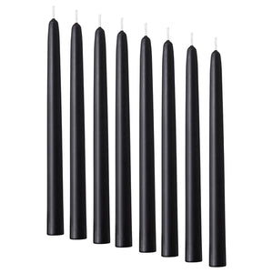KLOKHET unscented candle, black, 22 mm, 8 pack