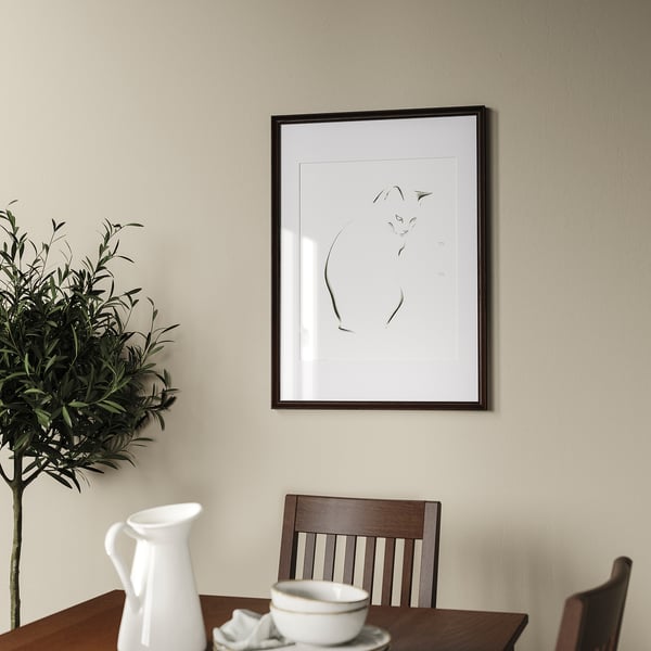 KLOTKÖRSBÄR frame, oak effect/dark brown, 50x70 cm