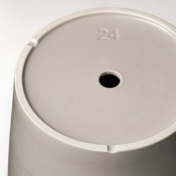 Ikea KLOTLÖNN - Plant pot with saucer, in/outdoor/grey/beige, 24 cm
