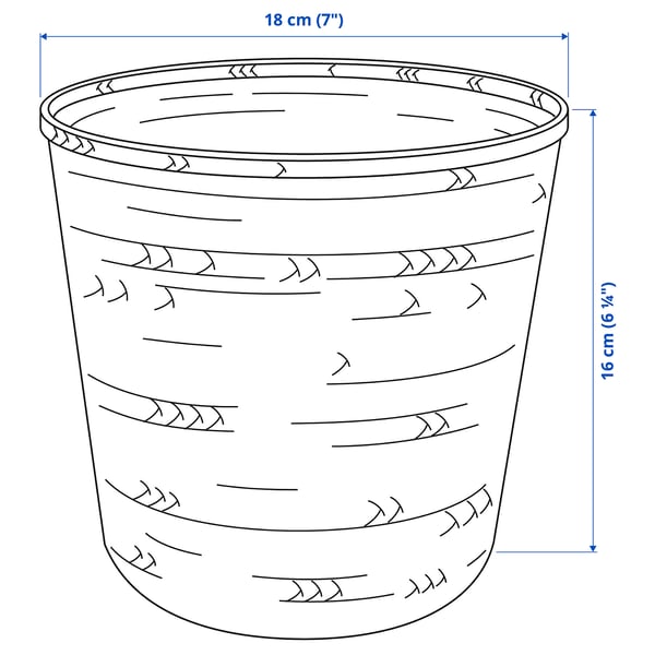 KLYNNON plant pot, handmade bamboo, 15 cm