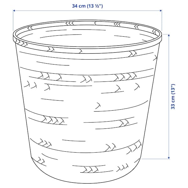 Ikea KLYNNON - Plant pot, handmade bamboo, 32 cm